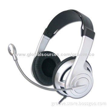 Computer Headset with Microphone, Available in Silver and Black